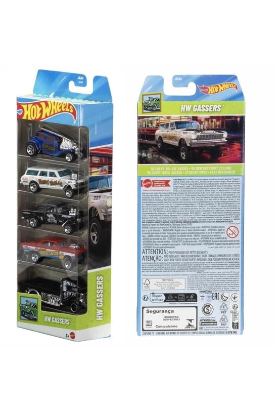 1806 hot wheels pacote com 5 carros escala 1:64 gassers jbj84